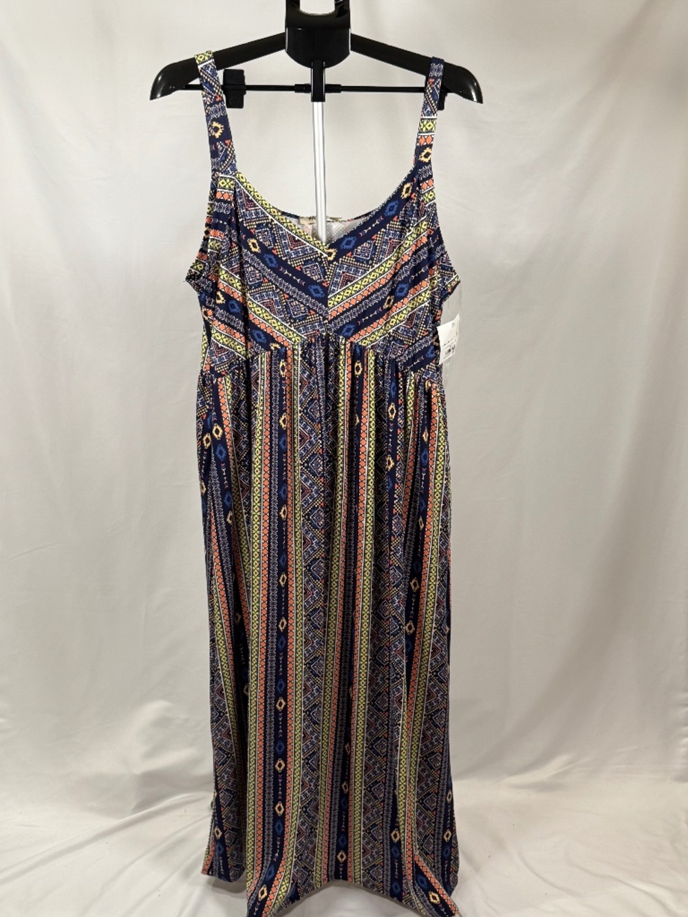 NWT Haptics 3X Boho Tribal Print Maxi Dress w Pockets
